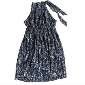 Merona Navy & White Geo Print Halter Dress - Size Small
